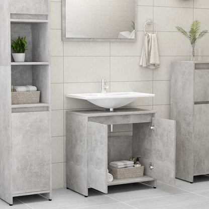 Bathroom Cabinet Concrete Grey 60x33x61 cm Engineered Wood