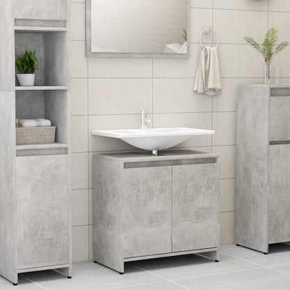 Bathroom Cabinet Concrete Grey 60x33x61 cm Engineered Wood