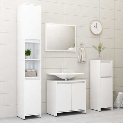 Bathroom Cabinet High Gloss White 60x33x61 cm Engineered Wood