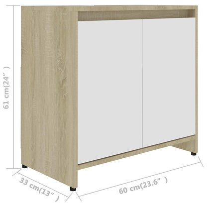 Bathroom Cabinet High Gloss White 60x33x61 cm Engineered Wood