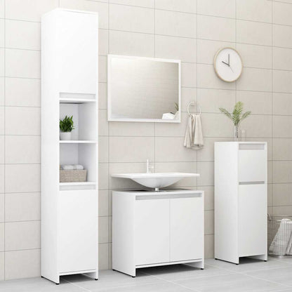 Bathroom Furniture Set White Engineered Wood