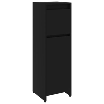 Bathroom Cabinet Black 30x30x95 cm Engineered Wood