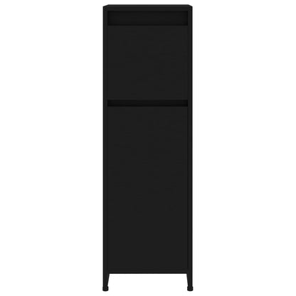 Bathroom Cabinet Black 30x30x95 cm Engineered Wood