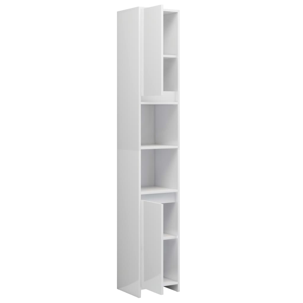 Bathroom Cabinet High Gloss White 30x30x183.5 cm Engineered Wood