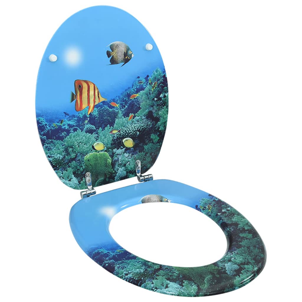 MDF Toilet Seat - Deep Sea Design - Bend