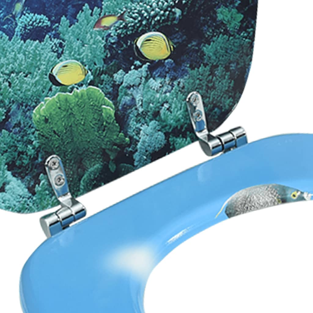 MDF Toilet Seat - Deep Sea Design - Bend