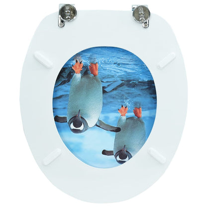 MDF Toilet Seat - Penguin Design - Bend