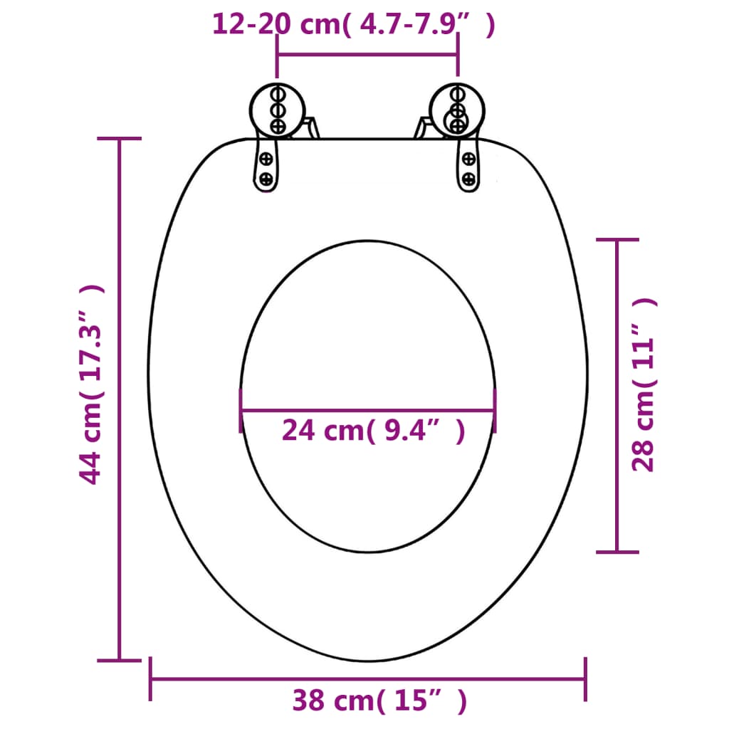 MDF Toilet Seat - Green Water Drop Design - Bend