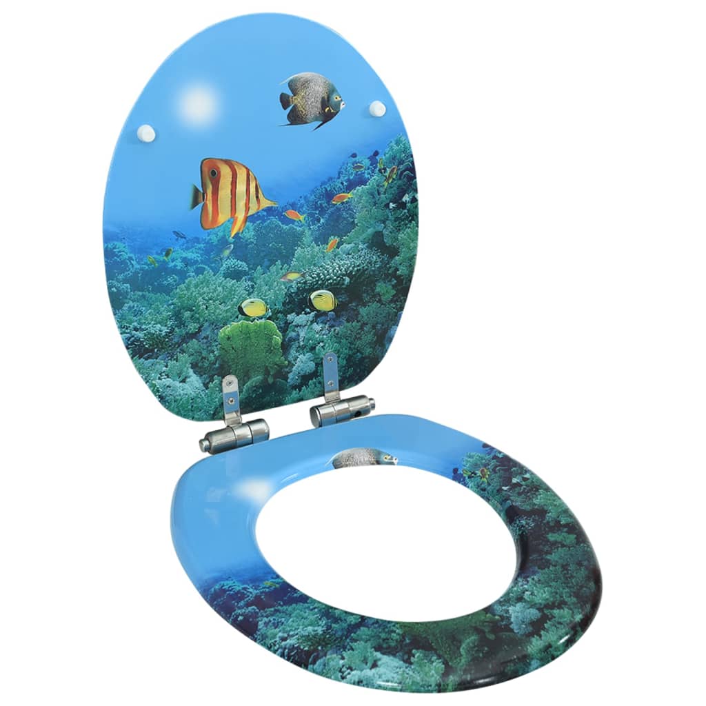 MDF Toilet Seat - Deep Sea Design - Bend