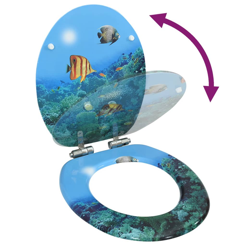 MDF Toilet Seat - Deep Sea Design - Bend