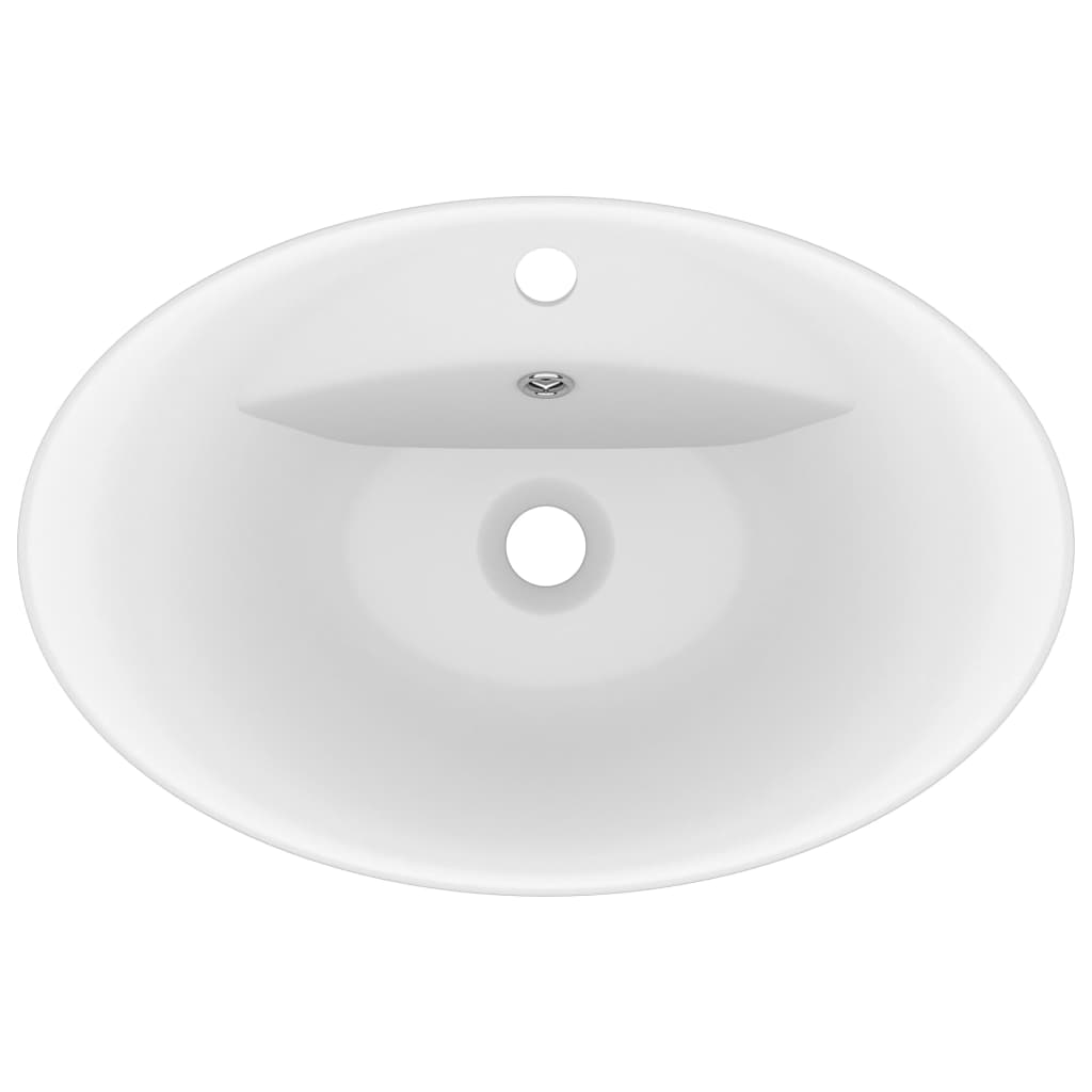 Luxury Basin Overflow Oval Matt White 58.5x39 cm Ceramic