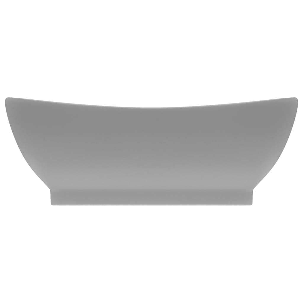 Luxury Basin Overflow Oval Matt Light Grey 58.5x39 cm Ceramic - Bend