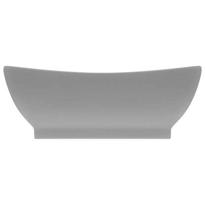 Luxury Basin Overflow Oval Matt Light Grey 58.5x39 cm Ceramic - Bend