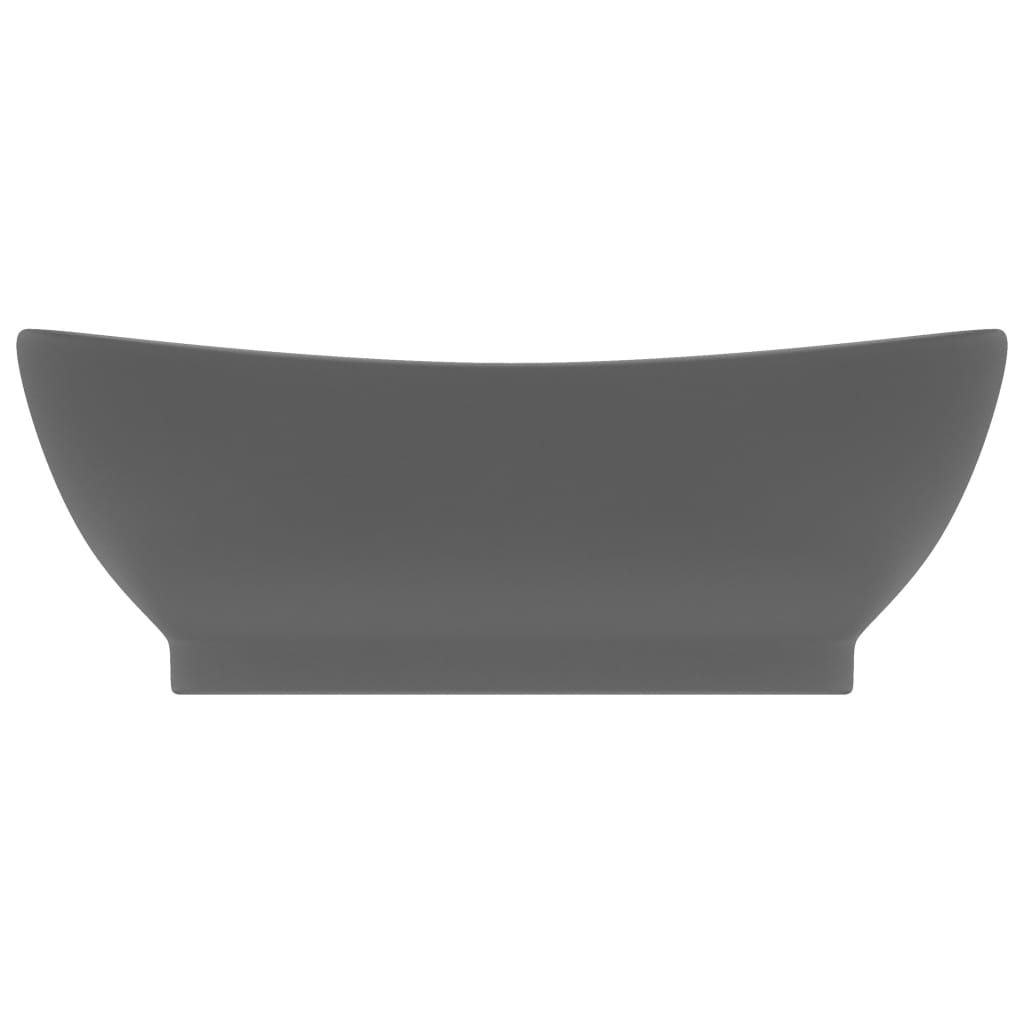 Luxury Basin Overflow Oval Matt Dark Grey 58.5x39 cm Ceramic - Bend