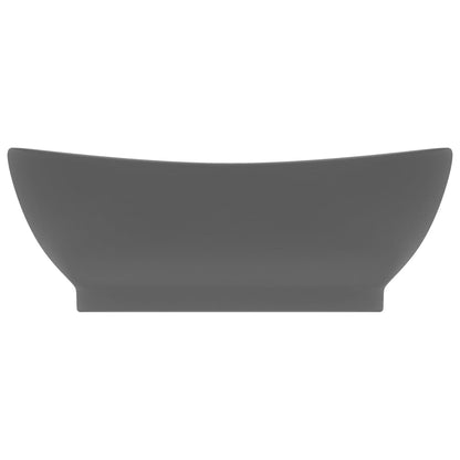 Luxury Basin Overflow Oval Matt Dark Grey 58.5x39 cm Ceramic - Bend