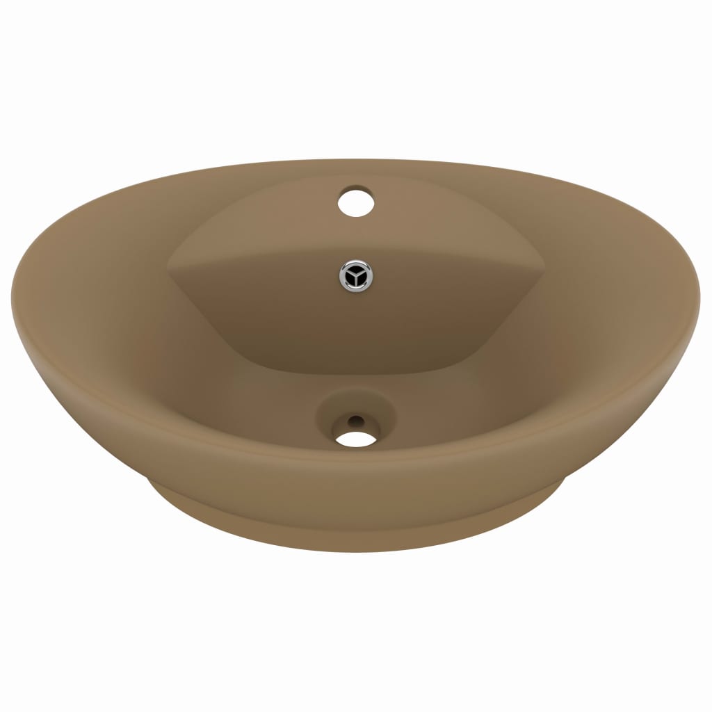 Luxury Basin Overflow Oval Matt Cream 58.5x39 cm Ceramic - Bend