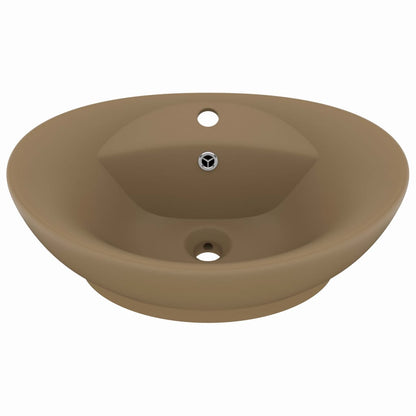 Luxury Basin Overflow Oval Matt Cream 58.5x39 cm Ceramic - Bend