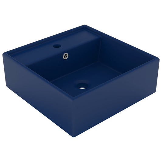 Luxury Ceramic Basin with Overflow, Square - Various Matt Colours - Bend