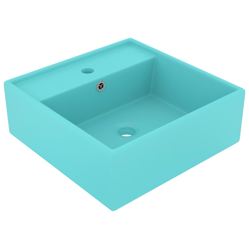 Luxury Ceramic Basin with Overflow, Square - Various Matt Colours - Bend