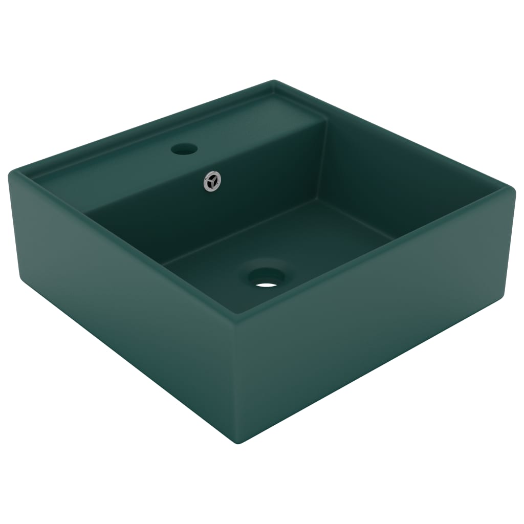 Luxury Ceramic Basin with Overflow, Square - Various Matt Colours - Bend