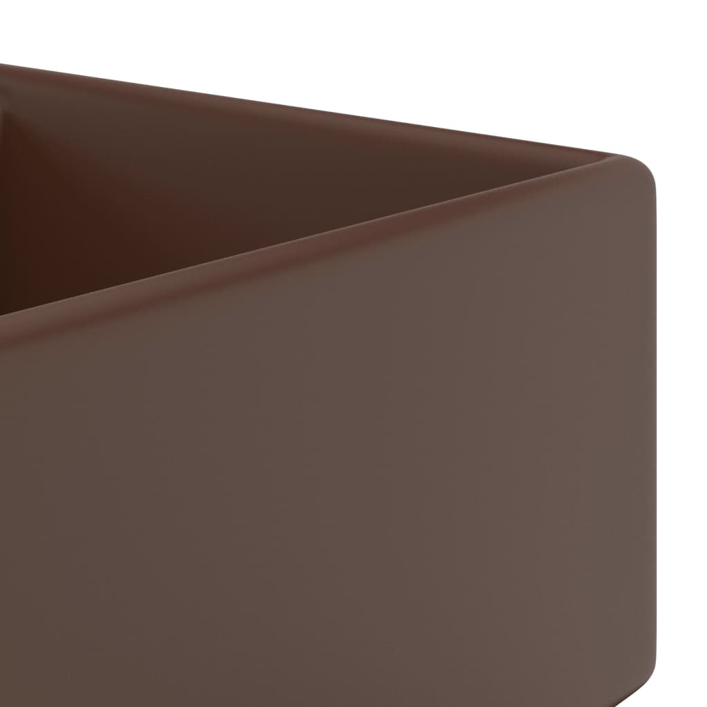 Luxury Ceramic Basin with Overflow, Square - Various Matt Colours - Bend