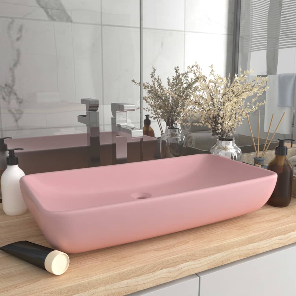 Luxury Ceramic Basin, Rectangular - Various Matt Colours - Bend