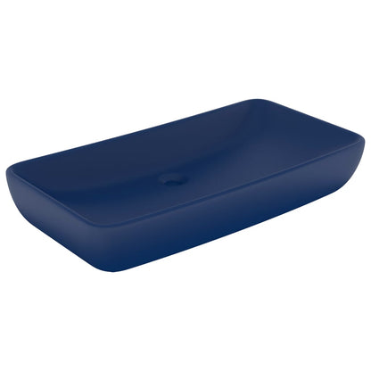 Luxury Basin Rectangular Matt Dark Blue 71x38 cm Ceramic