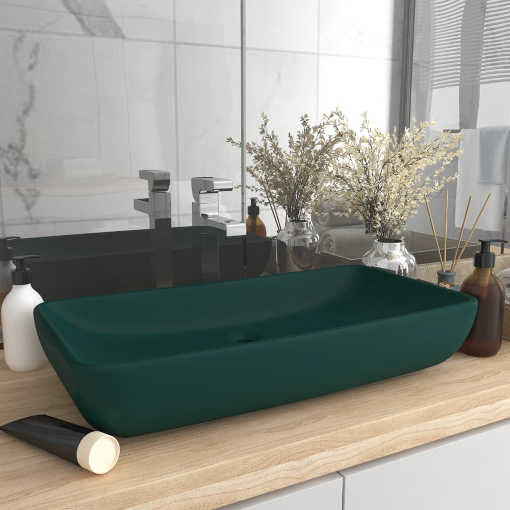 Luxury Ceramic Basin, Rectangular - Various Matt Colours - Bend