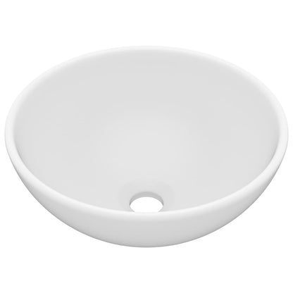 Luxury Bathroom Basin Round Matt White 32.5x14 cm Ceramic