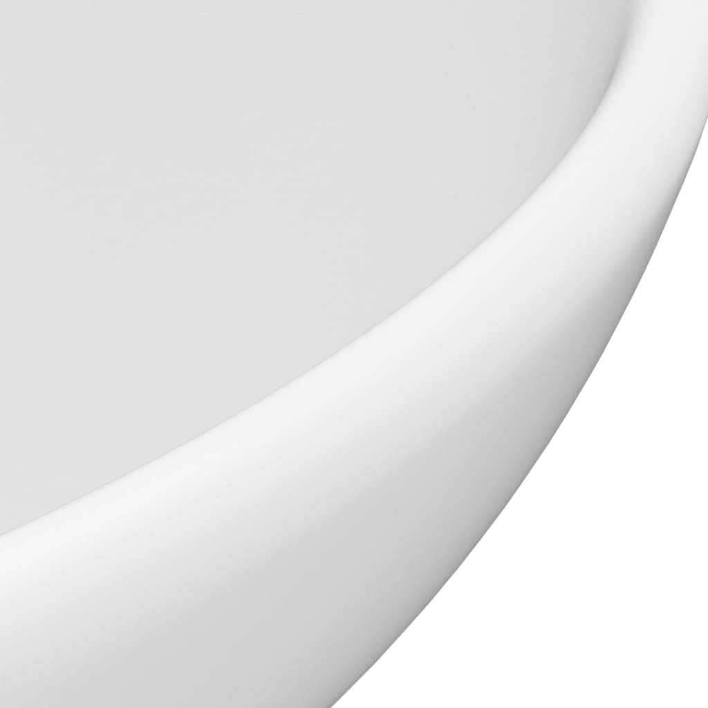 Luxury Bathroom Basin Round Matt White 32.5x14 cm Ceramic