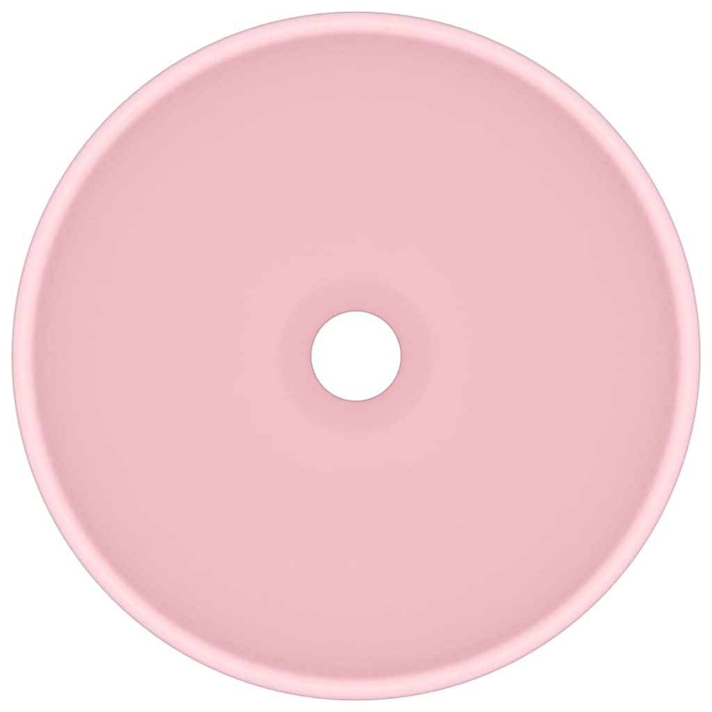 Luxury Bathroom Basin Round Matt Pink 32.5x14 cm Ceramic