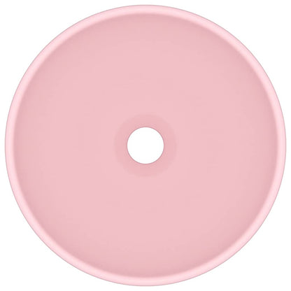 Luxury Bathroom Basin Round Matt Pink 32.5x14 cm Ceramic