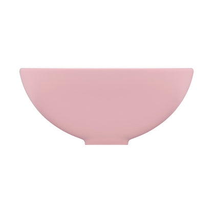 Luxury Bathroom Basin Round Matt Pink 32.5x14 cm Ceramic