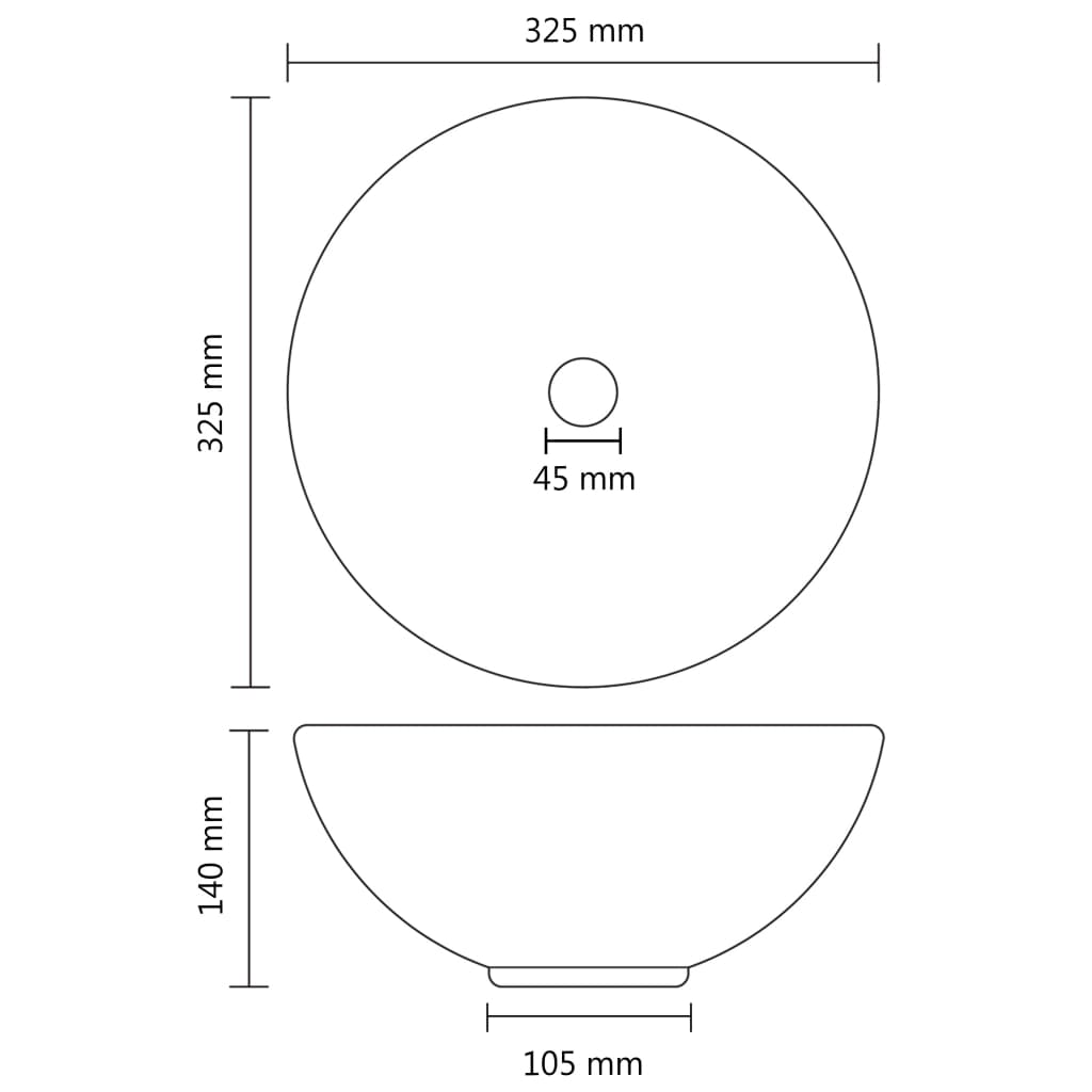 Luxury Ceramic Bathroom Basin Round - Various Matt Colours - Bend