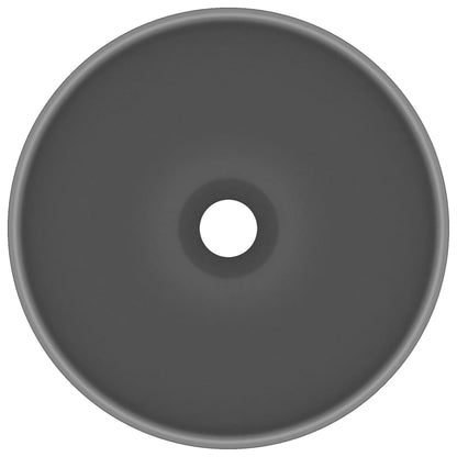 Luxury Bathroom Basin Round Matt Dark Grey 32.5x14 cm Ceramic