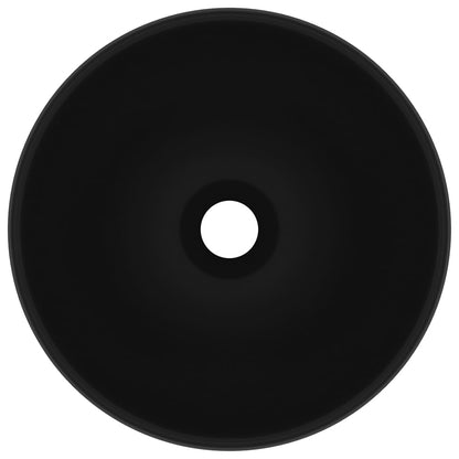 Luxury Bathroom Basin Round Matt Black 32.5x14 cm Ceramic