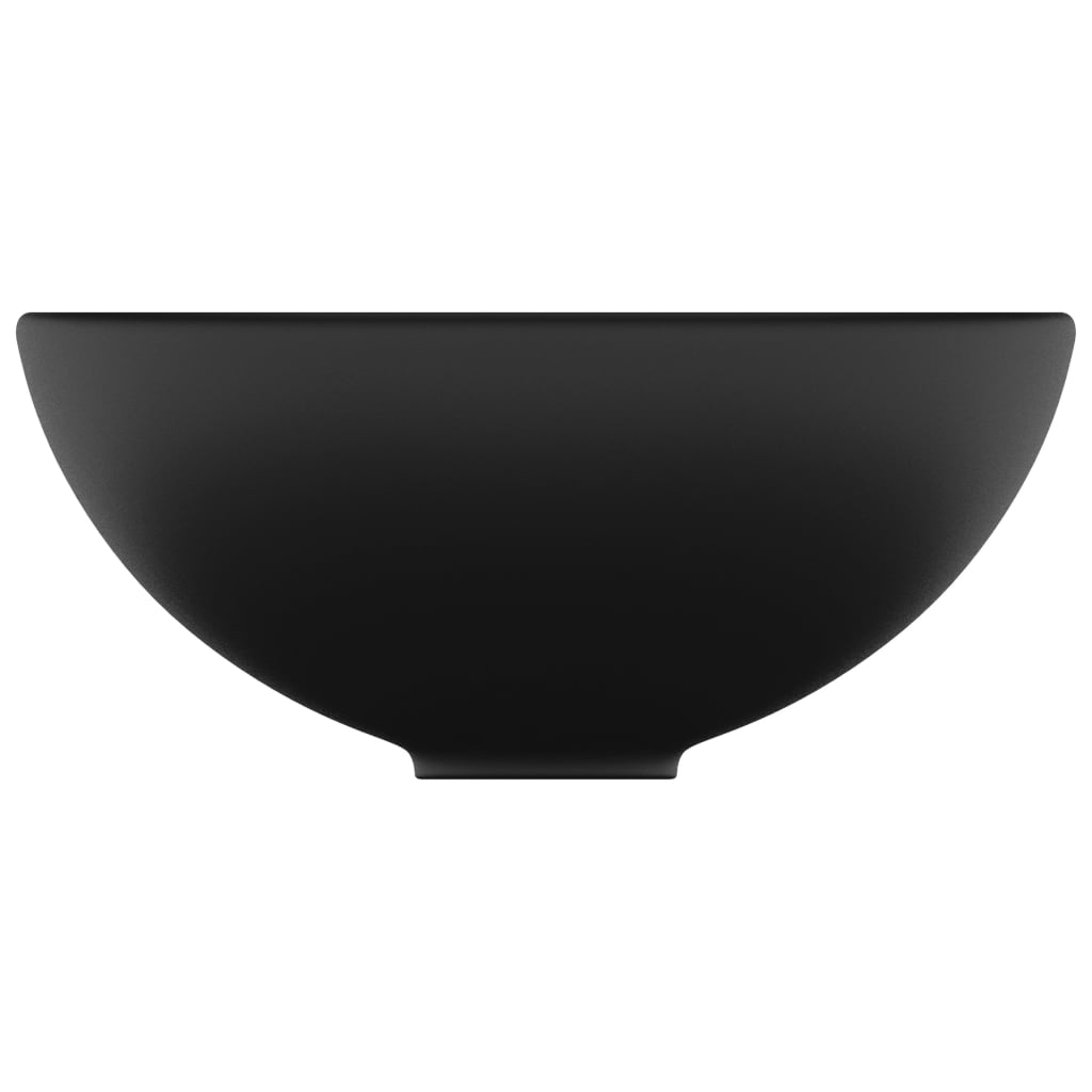 Luxury Bathroom Basin Round Matt Black 32.5x14 cm Ceramic