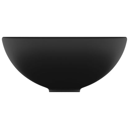 Luxury Bathroom Basin Round Matt Black 32.5x14 cm Ceramic