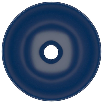 Bathroom Sink Ceramic Dark Blue Round