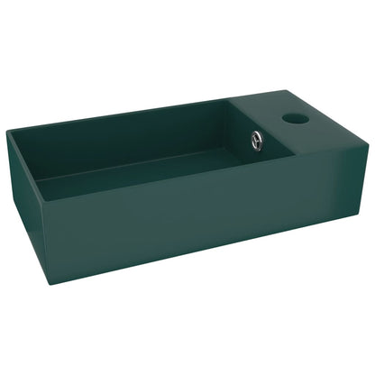 Ceramic Bathroom Sink with Overflow, Rectangular - Various Matt Colours - Bend