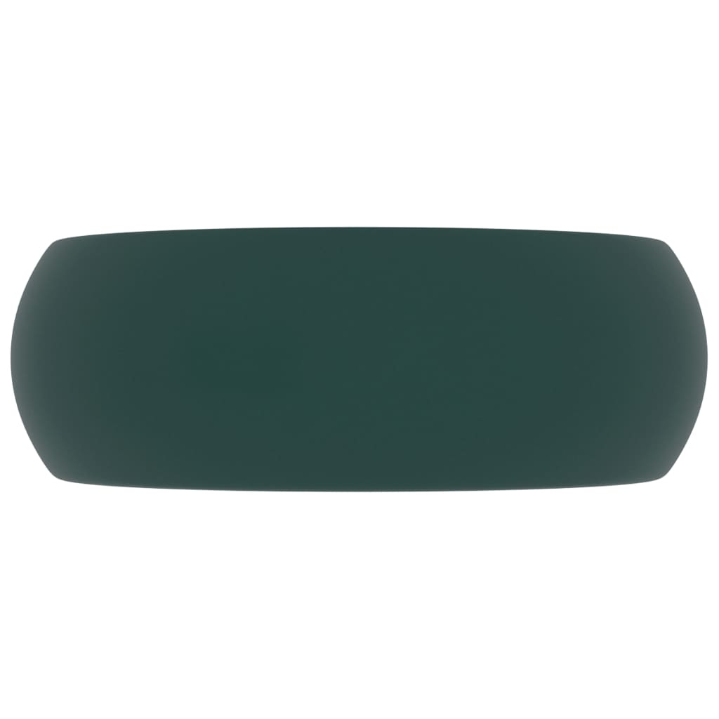 Luxury Wash Basin Round Matt Dark Green 40x15 cm Ceramic - Bend