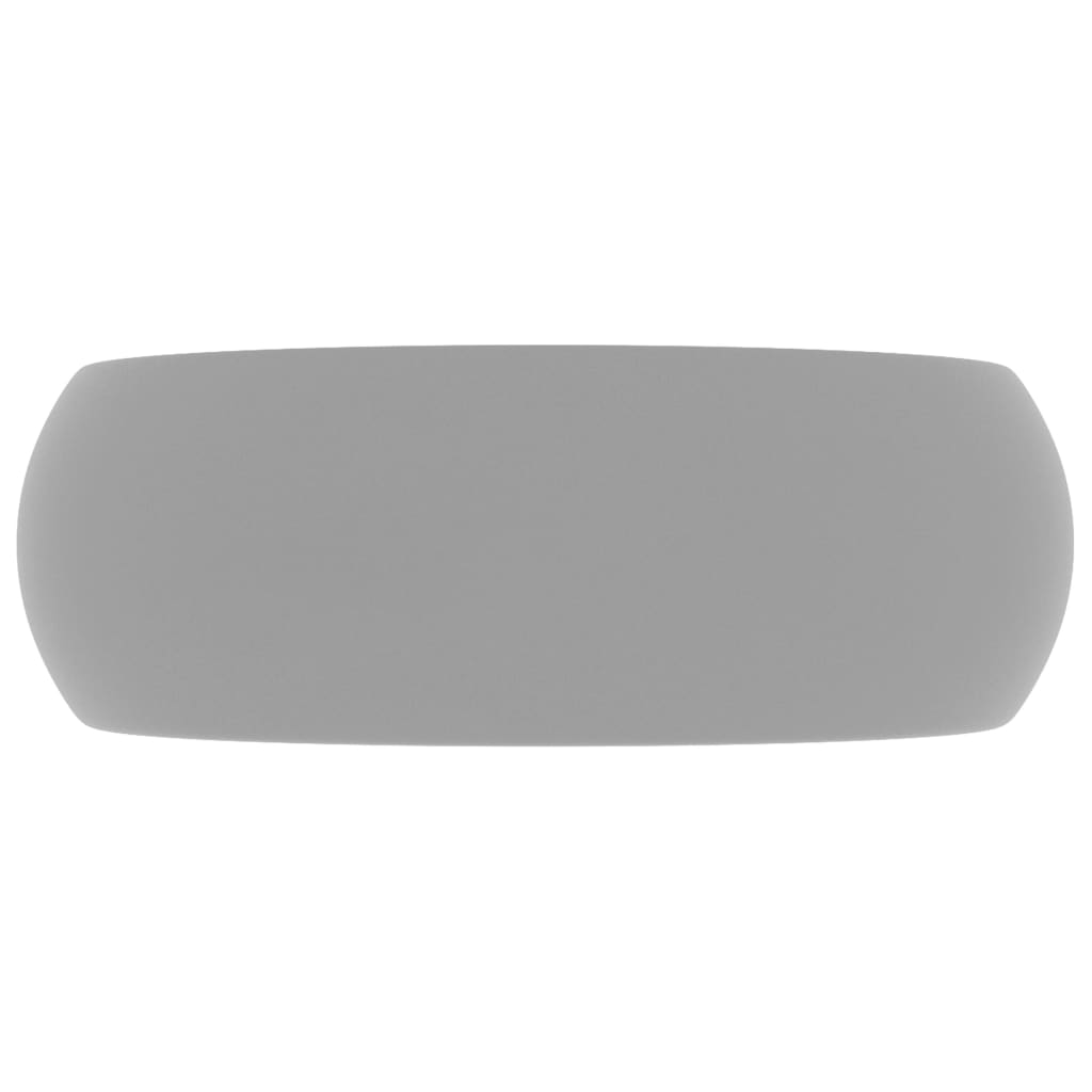 Luxury Wash Basin Round Matt Light Grey 40x15 cm Ceramic - Bend