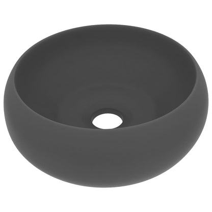 Luxury Wash Basin Round Matt Dark Grey 40x15 cm Ceramic - Bend