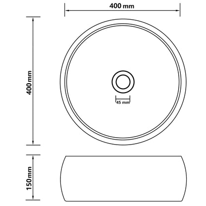 Luxury Wash Basin Round Matt Dark Grey 40x15 cm Ceramic - Bend