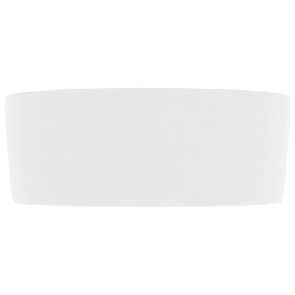 Luxury Wash Basin Round Matt White 40x15 cm Ceramic