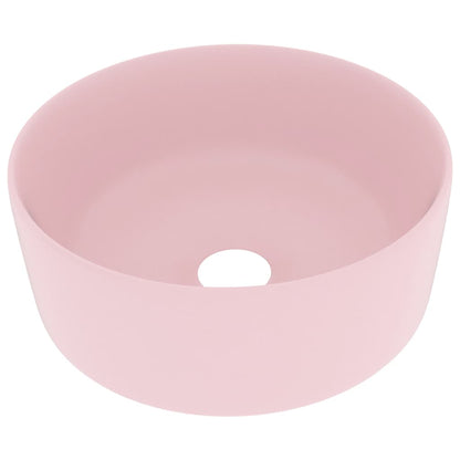 Luxury Wash Basin Round Matt Pink 40x15 cm Ceramic