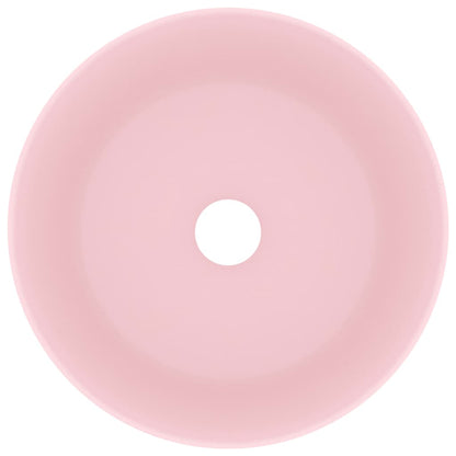 Luxury Wash Basin Round Matt Pink 40x15 cm Ceramic