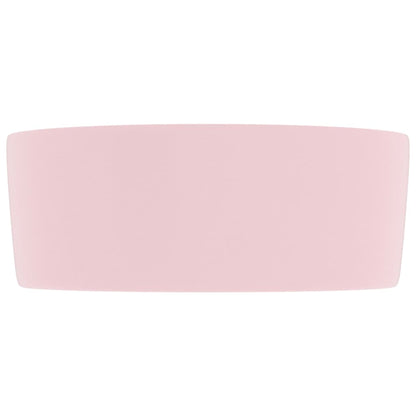 Luxury Wash Basin Round Matt Pink 40x15 cm Ceramic