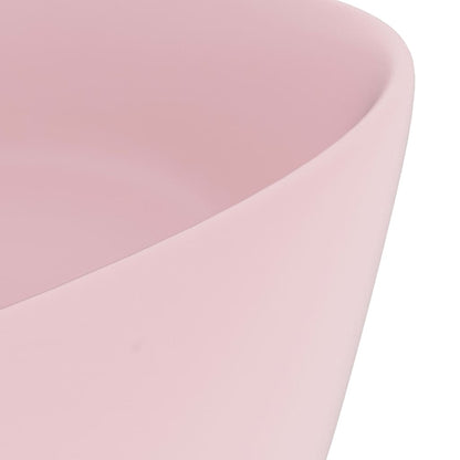 Luxury Wash Basin Round Matt Pink 40x15 cm Ceramic