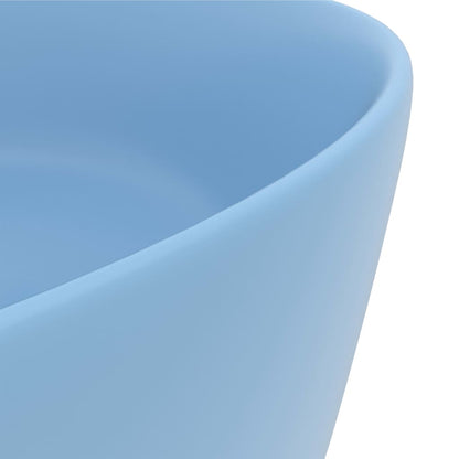 Luxury Wash Basin Round Matt Light Blue 40x15 cm Ceramic - Bend